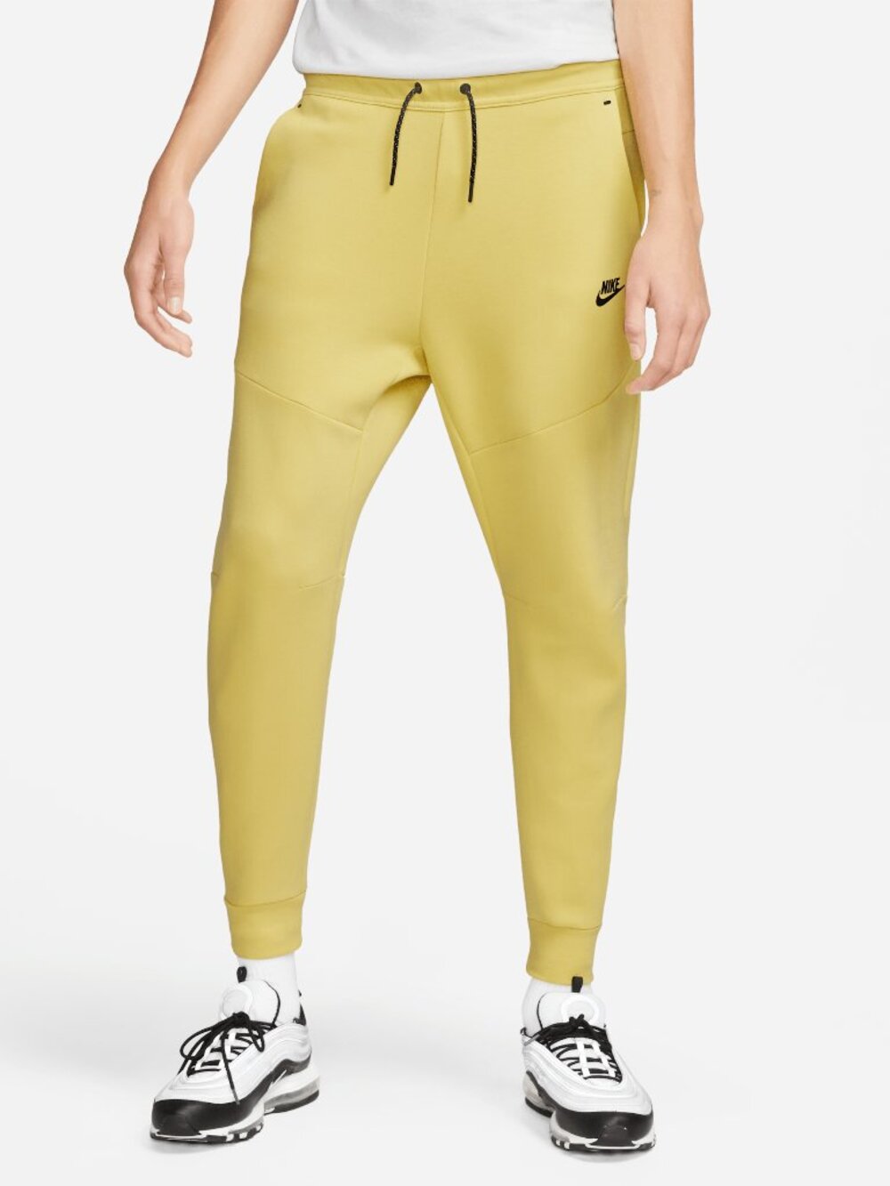 Nike Tech Fleece Joggers Pants Saturn Gold Yellow Black Men's Size XL